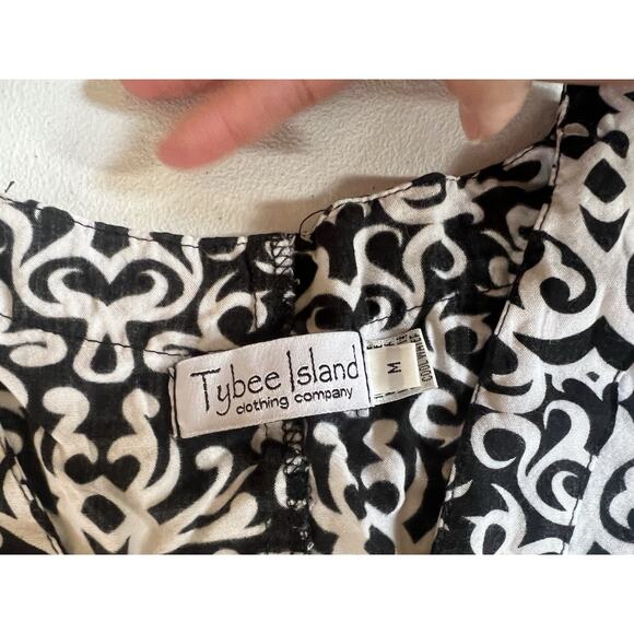 women's tunic black Batik Pattern 3/4 sleeve bohemian V Neck Pullover - Picture 6 of 10